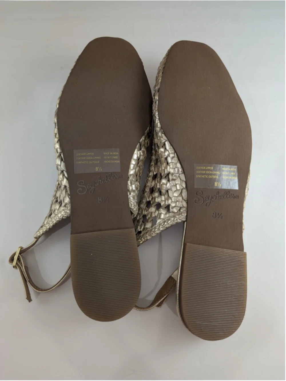 Women's Seychelles Gold Woven Slingback 8/5 Flats